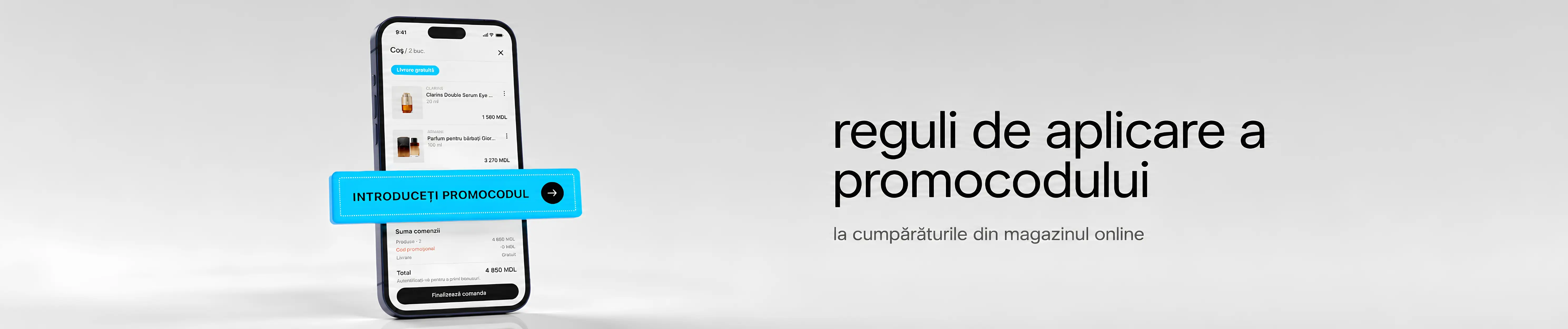 Reguli de aplicare a promocodului