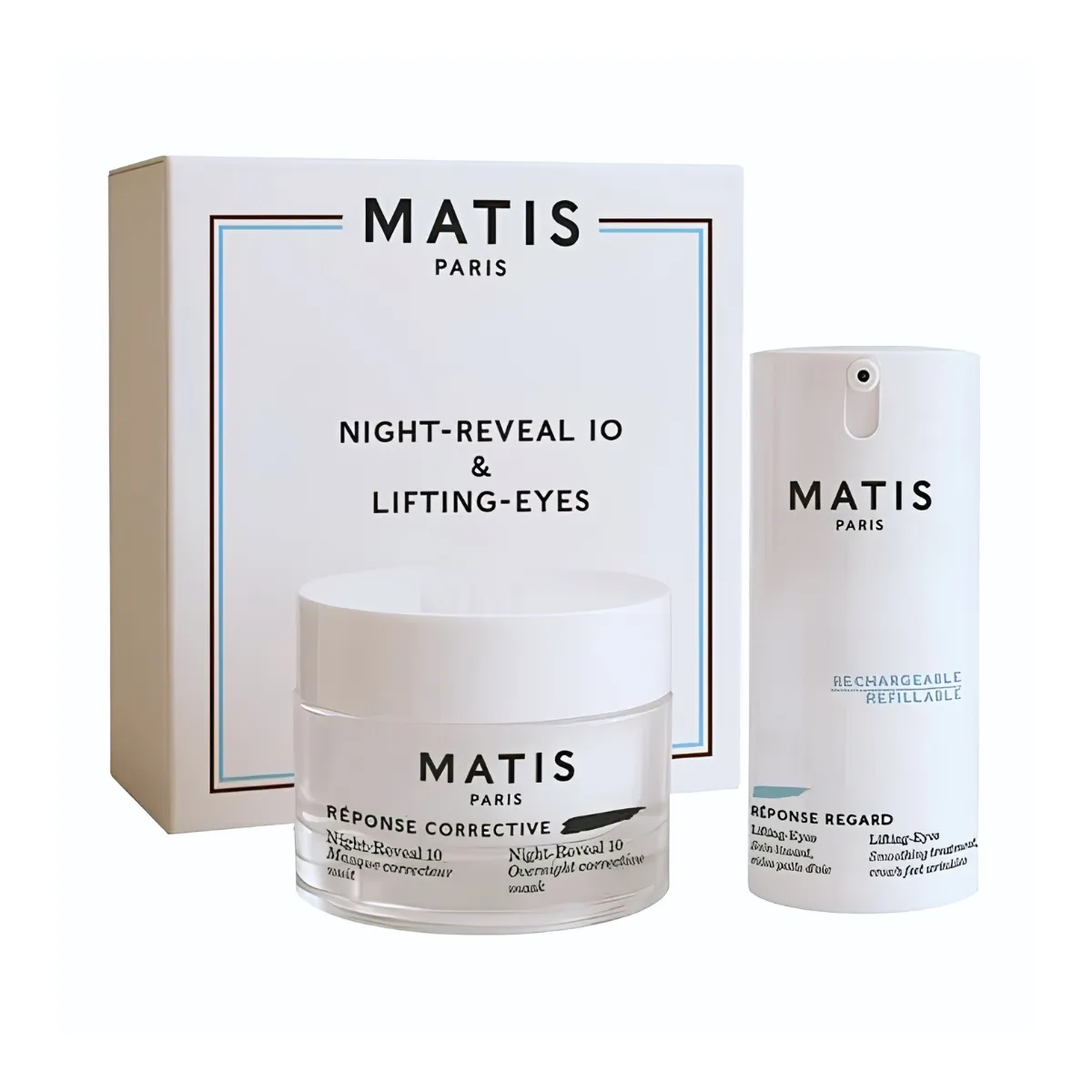 Set de noapte pentru îngrijirea feței Matis Reponse Corrective Night-Reveal 10 50 ml + Lifting-Eyes