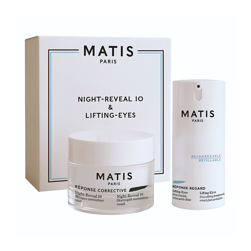 Set de noapte pentru îngrijirea feței Matis Reponse Corrective Night-Reveal 10 50 ml + Lifting-Eyes