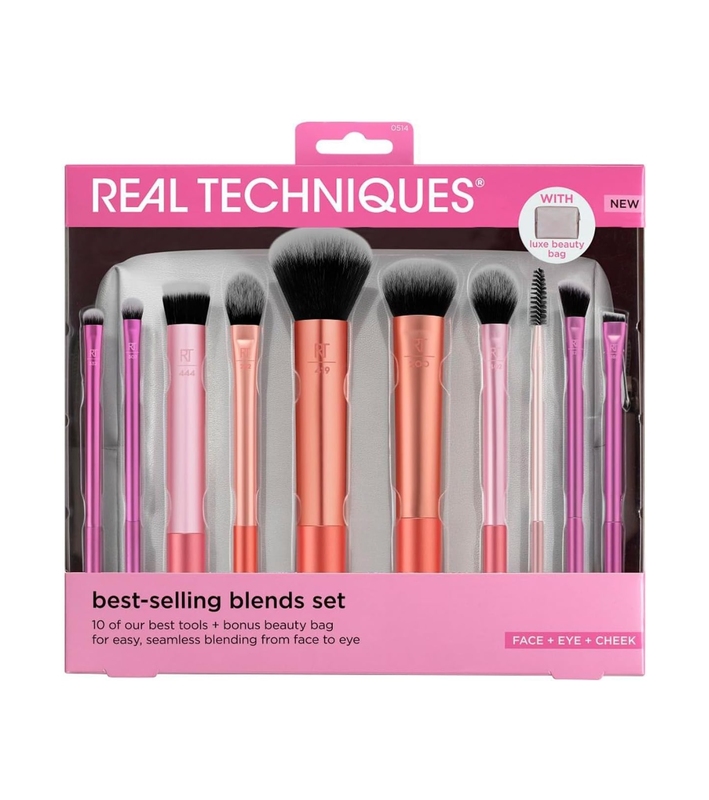 Real Techniques Brush set + toiletry bag Best-selling Blends Set Набор кистей