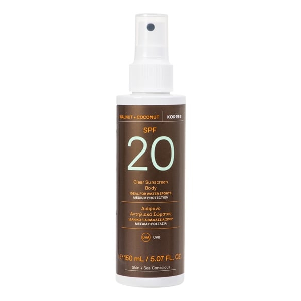 KORRES Walnut+Coconut Sunscreen Oil SPF20 Ulei de protecție solară pentru față și corp